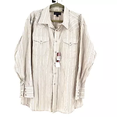 Panhandle Slim Western Pearl Snap Shirt Mens XXL Striped Landman Yellowstone New - Image 1 of 4