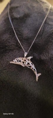 Collar Filigrana Delfín - Plata de Ley incluye Cadena Italiana 925  Foto 1 de 4