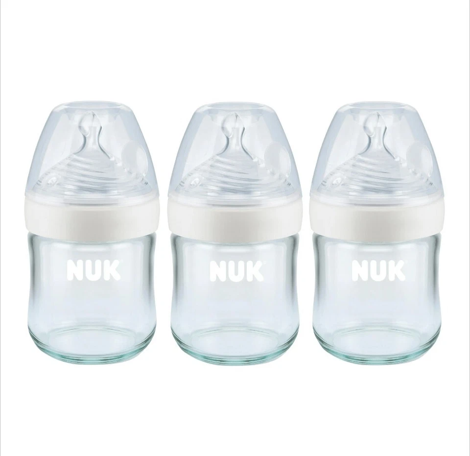 NUK Simply Natural Glass Bottle 4 Oz 3-pk