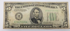 1934 A $5 FRN Federal Reserve Note Five Dollars New York NY Circulated *J749 - Picture 1 of 2