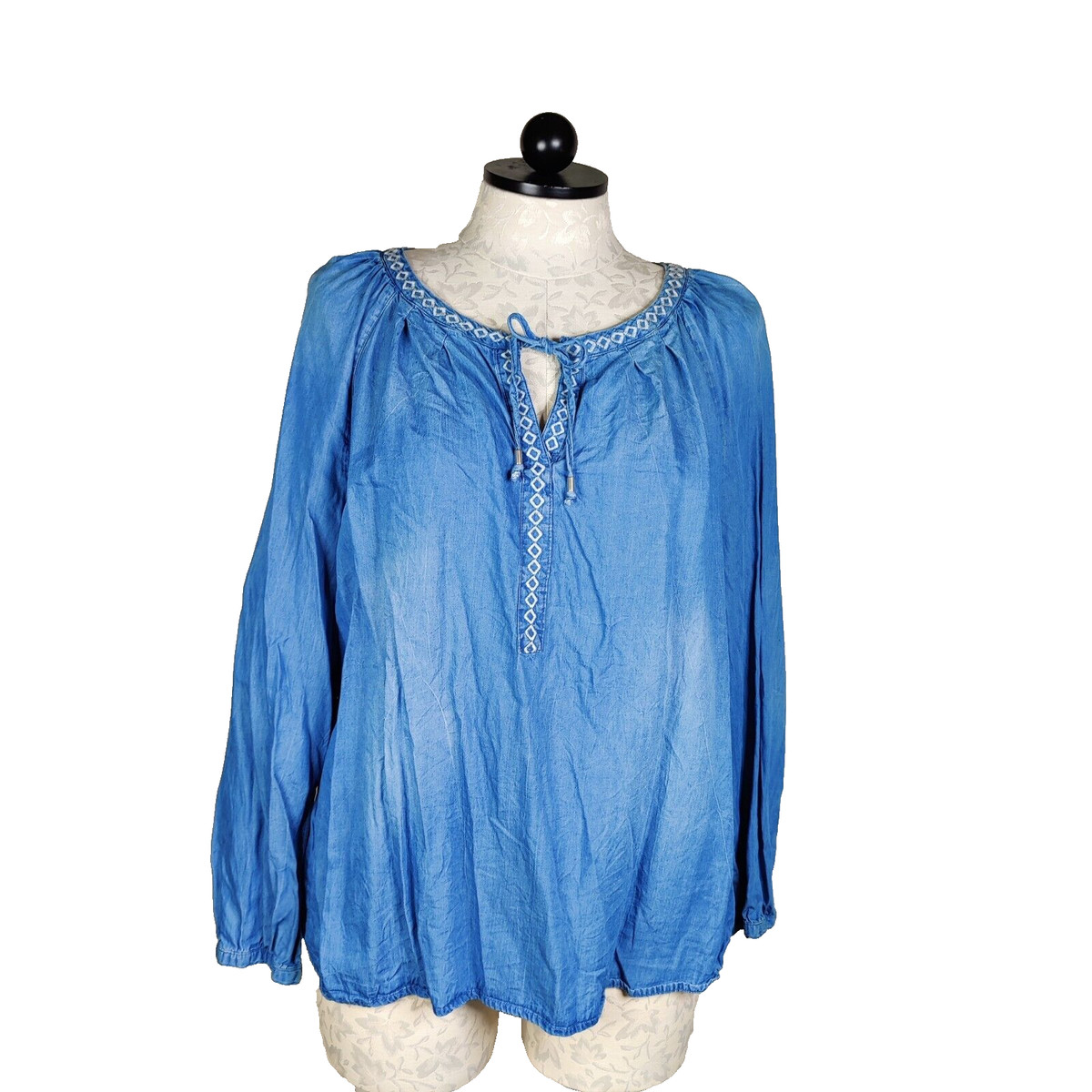 ameri vintage DENIM POOFY BLOUSE