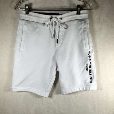 Tommy Hilfiger Men's Fleece Shorts Embroidered Tommy Logo Sweatshort White XS - Image 1 of 4