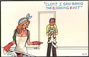 Rude Comic P/Cd: She Wanted the COOKING FAT- He Misheard! Free UK p&p - Picture 1 of 1