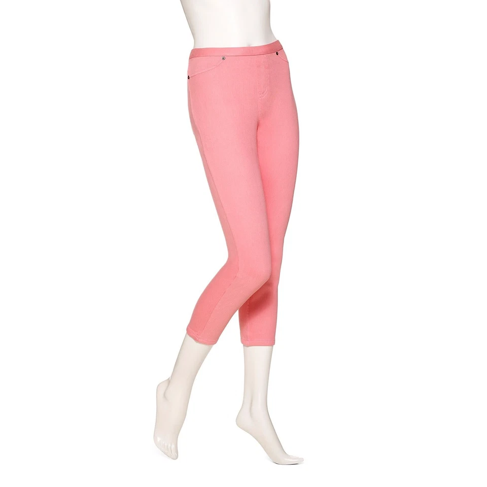  JUNE & DAISY DENIM CAPRI LEGGINGS COLOR: BURBUJA POP TALLA: (S) NUEVOS CON ETIQUETAS Foto 1 de 1