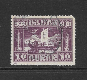 ISLAND SCOTT 155 GEBRAUCHT SS - 1930 10a DUNKELVIOLETT & LILA AUSGABE - WIKINGERBEERDIGUNG - Bild 1 von 2
