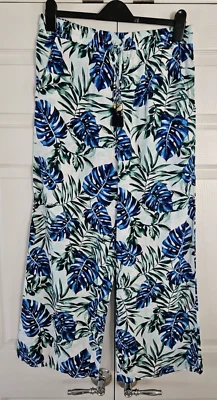 Pantalones de playa Tommy Bahama frondas flotantes pierna ancha para mujer talla mediana rayón nuevos con etiquetas Foto 1 de 4