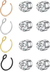 Fake Nose Ring Fake Nose Piercing Magnetic Nose Ring Fake Nose Rings Hoop Clip o - Picture 1 of 7