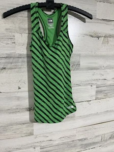 The North Face Womens  Tank Top Size X Small Green Black Striped Racerback - Picture 1 of 8