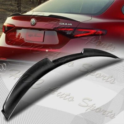 For 2017-23 Alfa Romeo Giulia Quadrifoglio Style Carbon Fiber Trunk Spoiler Wing - Image 1 of 4