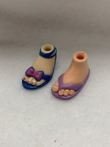 Trollz Girlz Doll Shoes Purple Flip Flops Blue Bow Medium Heels Sandals Toes
