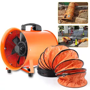 Ventilador axial de 9,8"" cilindro tubo cabina de pulverización ventilador de escape de humos + manguera de PVC de 10 m - Imagen 1 de 15