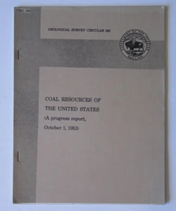 Coal Resources of the United States Progress Report 1953 Geological Survey 293 - Foto 1 di 1