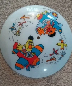 Vintage Sesame Street Bert and Ernie Round Light Shade Cover - Aviation Theme - Picture 1 of 3