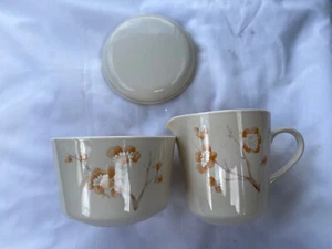 Corning Ware Cornerstone Coordinating China Blossom Sugar And Creamer With Lid - Picture 1 of 3