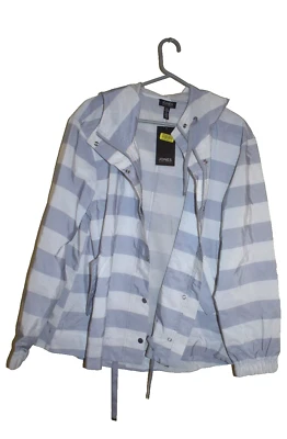 Chaqueta de lluvia/rompevientos Jones New York para mujer - talla XL - rayas moradas nueva con etiquetas Foto 1 de 3