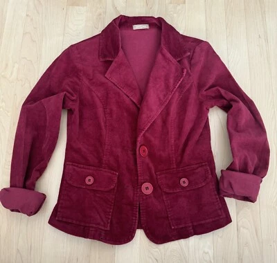 Blazer Forever 21 rojo borgoña pana pequeño Foto 1 de 4