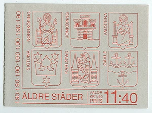 SUECIA (H354) Scott 1513a, folleto Old Towns de 1,90 kr, en muy buen estado - Imagen 1 de 1