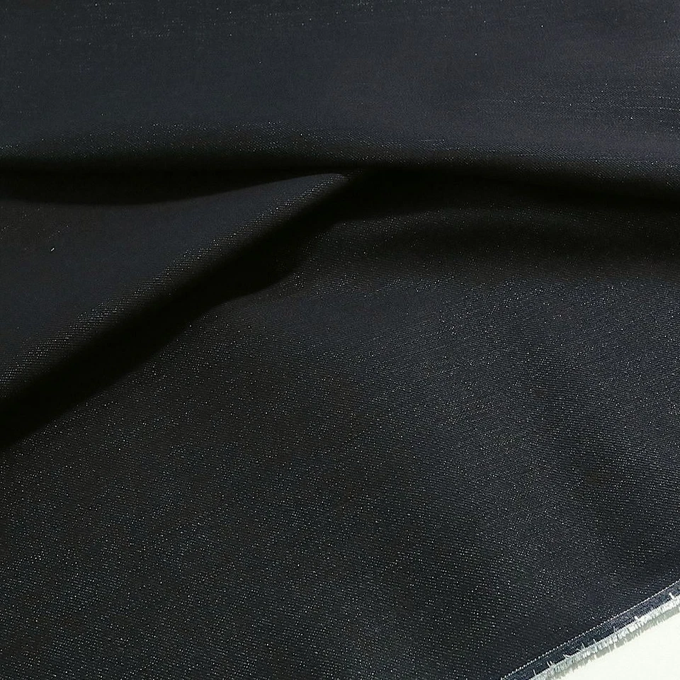 schwarz Designer Lurex Glitzer Jeansstoff SELTEN Baumwollstoff Meterware - Bild 1 von 4