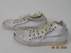 ROCK & REPUBLIC Chaussures Baskets montantes homme cuir clouté blanc pointure 11 - Photo 1/11