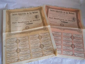 Vintage Aktienzertifikat Aktienanleihe Aktion Sociéte Industrielle Gaz Methan A/B - Bild 1 von 3