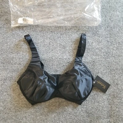 Nuevo Sujetador Frederick's of Hollywood Va Voom 32DD Negro Satinado Correa Ancha -POWT * Foto 1 de 4