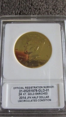 2014-P 50th 24kt.anniversary kennedy half dollar - Image 1 of 2