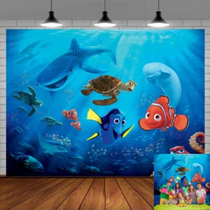 Finding Nemo suministros de fiesta telón de fondo pancarta fotografía regalo de cumpleaños 7x5 pies - Imagen 1 de 7