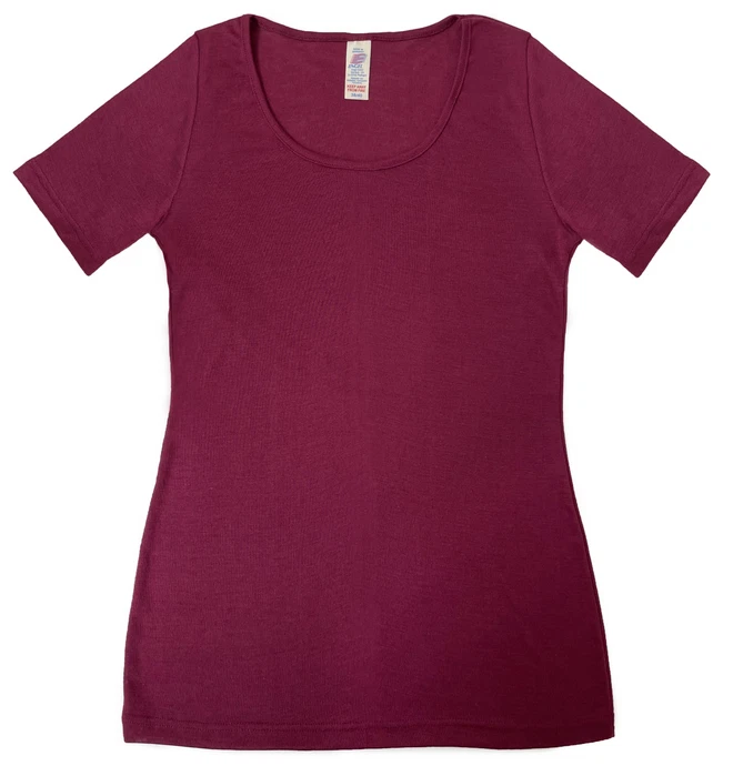 Engel-Natur Damen Shirt kurzarm Unterhemd Schurwolle Seide GOTS Funktionsbekleid - Bild 1 von 1
