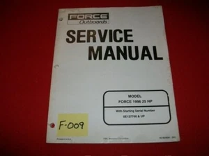 FORCE OUTBOARD 25 HP 1996 MODEL SERVICE MANUAL SEE SERIAL #  # 90-830894-895 - Picture 1 of 4