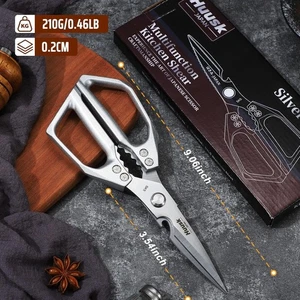 Tijeras de cocina multiusos - Tijera de cocina de acero inoxidable, plateada afilada - Imagen 1 de 4