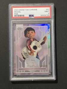 2023 Disney 100 Topps Chrome Miguel Pink 256/399 PSA Mint 9 - Picture 1 of 2