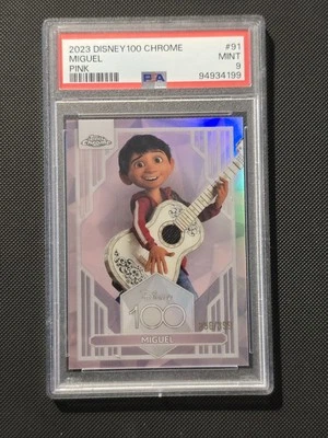 2023 Disney 100 Topps Chrome Miguel Pink 256/399 PSA Mint 9 - Image 1 of 2
