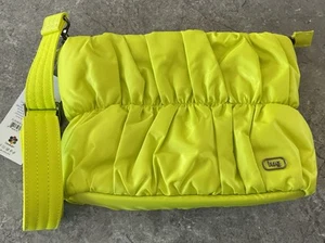 NWT LUG Flounce Ruched Crossbody/Shoulder Bag Lemon Lime - Picture 1 of 8