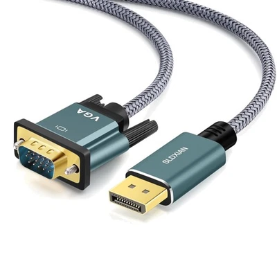 DisplayPort auf VGA Kabel, 3m, 1080P, vergoldet, monitor, projektor, Laptop - Bild 1 von 2