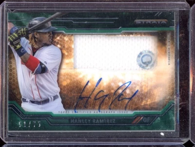 2015 TOPPS STRATA HANLEY RAMIREZ GREEN JERSEY AUTO 51/75 RED SOX - Image 1 of 2
