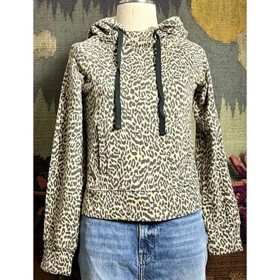 Anthropologie Hooded Leopard Animal Print Daily Practice Sweatshirt XS - Image 1 of 4
