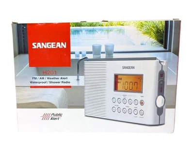 Sangean H201 Portable AM/FM/Weather Alert Digital Tuning Waterproof Shower Radio - Image 1 of 4