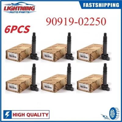 NEW 6PCS 90919-02250 Ignition Coil for Toyota 05-19 SCION 11-16 LEXUS 06-19 - Image 1 of 4