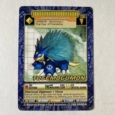 Digimon Digi Battle Togemogumon Bo-131 Series 3 Bandai 2000 Non Foil NM/LP - Image 1 of 4