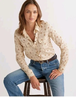 Pendleton Gambler Perla Camisa a Presión Vaquera Western Floral Herraduras Mujeres L $119 Foto 1 de 4