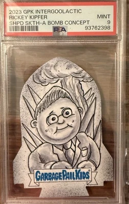 2023 Garbage Pail Kids InterGOOlactic Adam Bomb Concept Sketch PSA 9 - Image 1 of 2