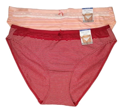 Saint Eve кружева вставки бикини трусики 5161025 персик/танго полоски XL комплект 2 новый с Ярлыками - Изображение 1 из 4