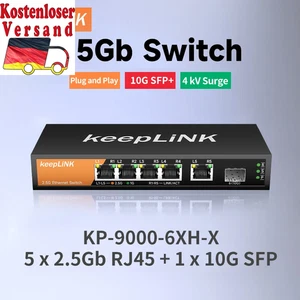 6-Port Multi-Gigabit Network Switch with 5-2.5Gb Ethernet and 1-SFP+ Uplink - Afbeelding 1 van 6