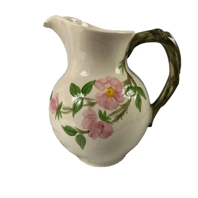 Jarra de agua vintage de loza rosa del desierto franciscano floral EE. UU. Foto 1 de 4