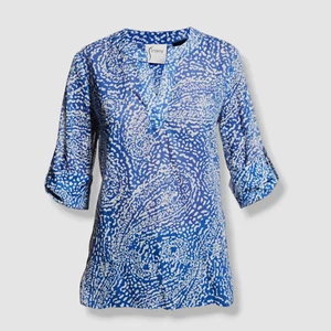 $260 Finley Women's Blue Cotton "Carley" Paisley-Print Tunic Blouse Top Size S - Picture 1 of 4