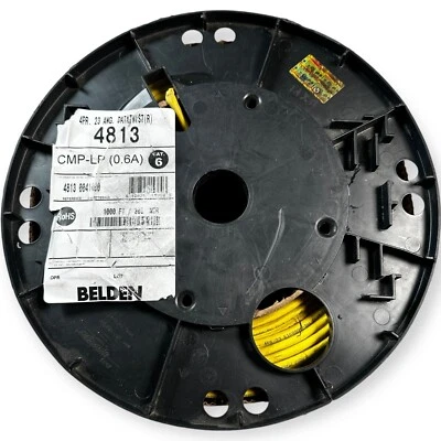 Belden Cat 6+ Plenum 4813 0041000 Enhanced 4 pair CMP-LP 1000ft Spool Yellow - Image 1 of 4