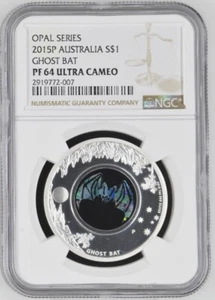 Ghost Bat Opal Serie 2015-P $ 1 Australien NGC PF-64 Ultra Cameo - Bild 1 von 2