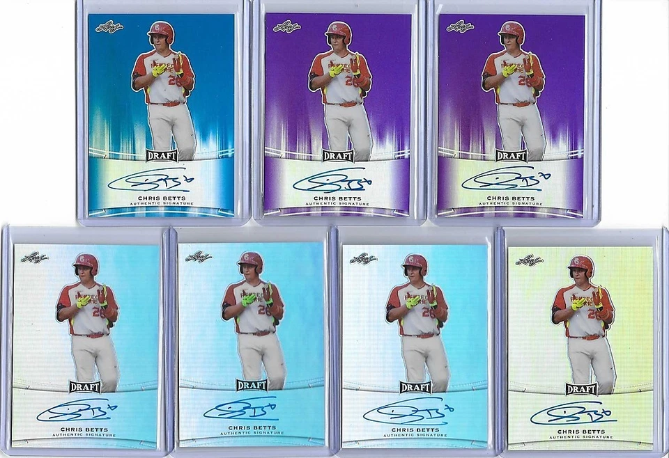 2015 Leaf Metal Draft CHRIS BETTS Blue Prismatic RC Auto 14/50 Rays 52nd Overall - Image 1 of 1