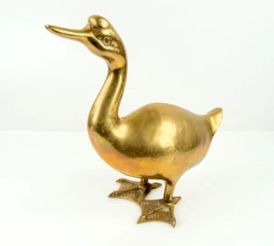 Vintage Solid Brass 10 1/4" Tall x 5 1/2" Wide Duck/Goose Made in Korea - Picture 1 of 6