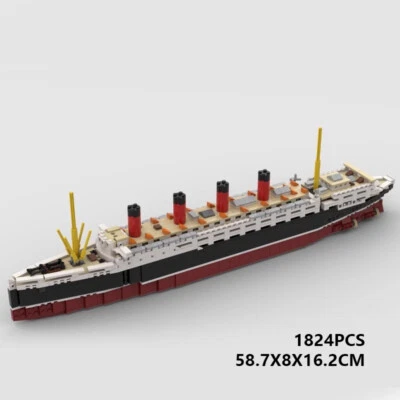 Moc-58644 Rms Lusitania Ocean Liner Steamship Ship Model 23“ Long 1824 Pieces - Image 1 of 3